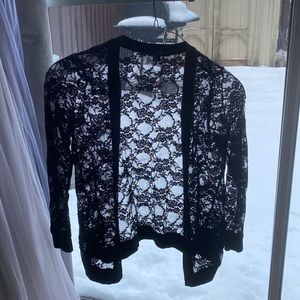 Forever 21 black lace cardigan